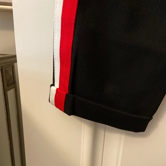 Zara Black Trousers with Red and White Stripe - Picture 4 of 7